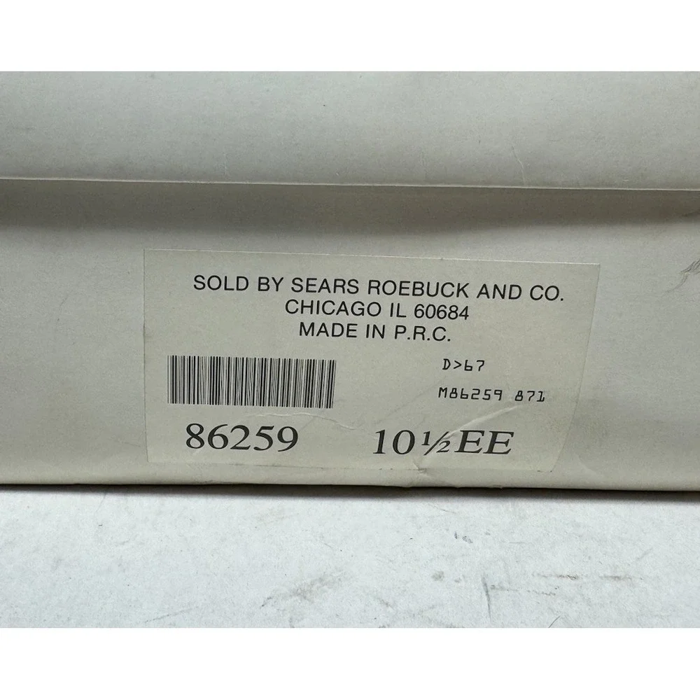Vintage Sears Roebuck Moc Toe Work Boots Brown Leather Wedge 86259 Men's 10.5 EE